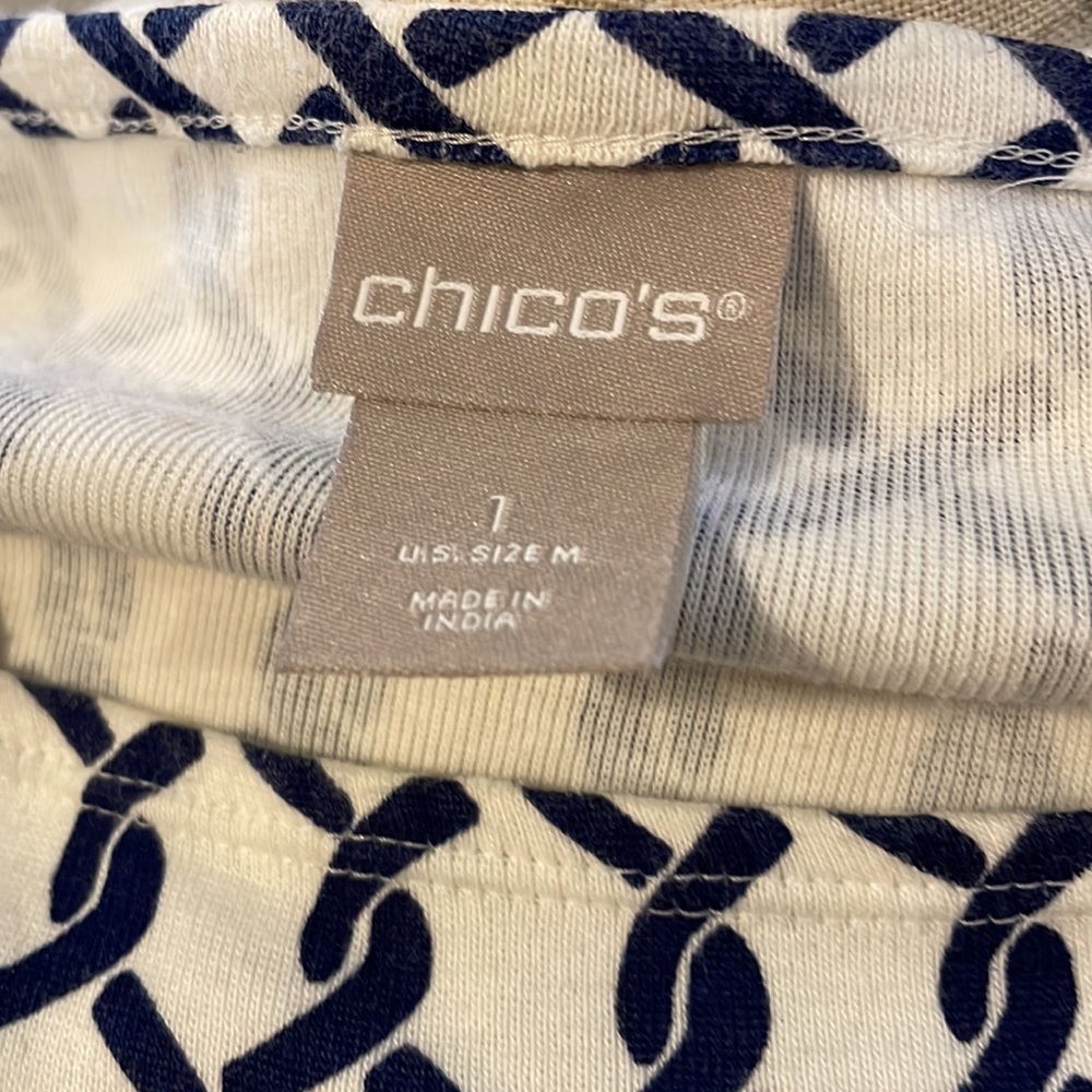 Chicos boatneck blue and white top - Picture 6 of 7